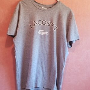LACOSTE grey T-SHIRT ~ Size 6 ( MED )